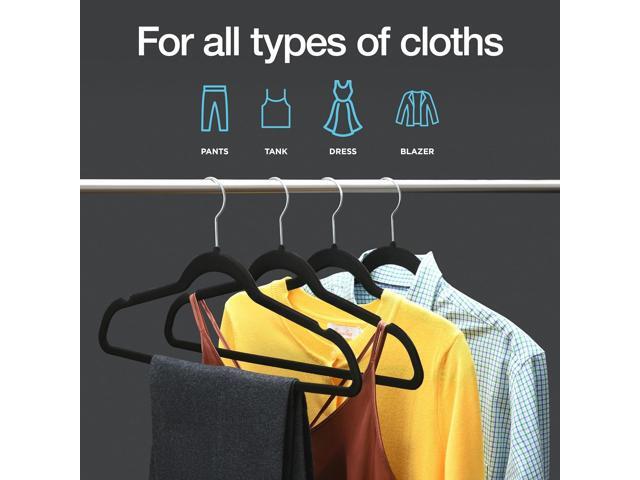 Home-it Premium Velvet Hangers 50 Pack - Heavy Duty Ultra Thin Black Suit Clothes Hangers Non Slip for Closet, Shirt Pants, Hook Swivel 360