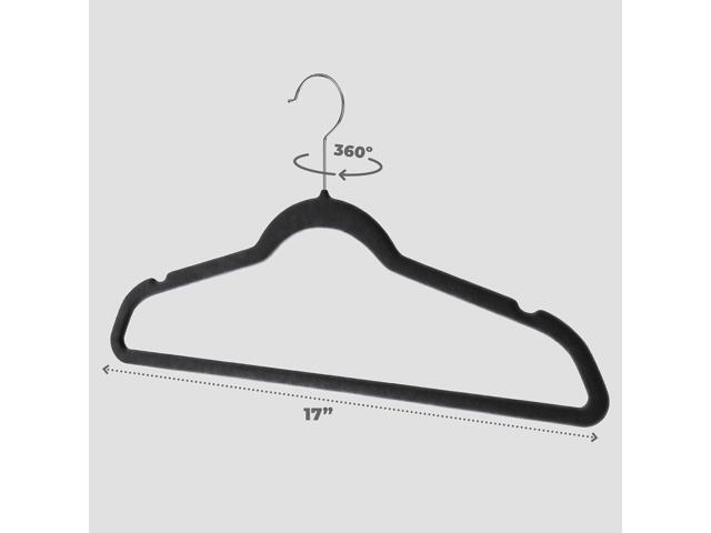 Home-it Premium Velvet Hangers 50 Pack - Heavy Duty Ultra Thin Black Suit Clothes Hangers Non Slip for Closet, Shirt Pants, Hook Swivel 360