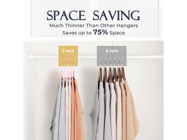 HOUSE DAY Pink Velvet Hangers 60 Pack, Premium Non-Slip Felt Clothes, Sturdy Heavy Duty Coat, Durable Hangers for Suits, Space Saving with No...