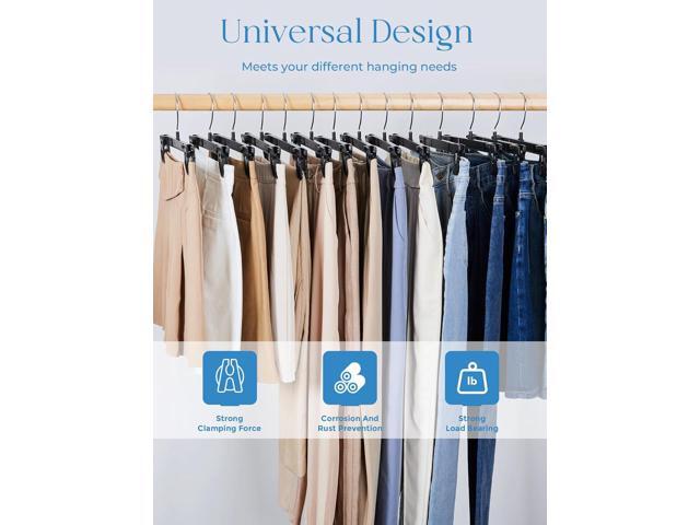Smartor Pants Hangers - 30 Pack, Black Clips Hangers with 360° Hooks, Shorts Hanger with Strong Clamps, Dress, Heavy Duty as Trousers, Skirt,...