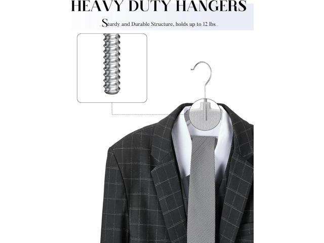 HOUSE DAY Plastic Hangers 50 Pack, Grey Plastic Clothes Hangers Non Slip with Rubber Grip, Heavy Duty Hanger with 360° Swivel Metal Hook, Ultra...