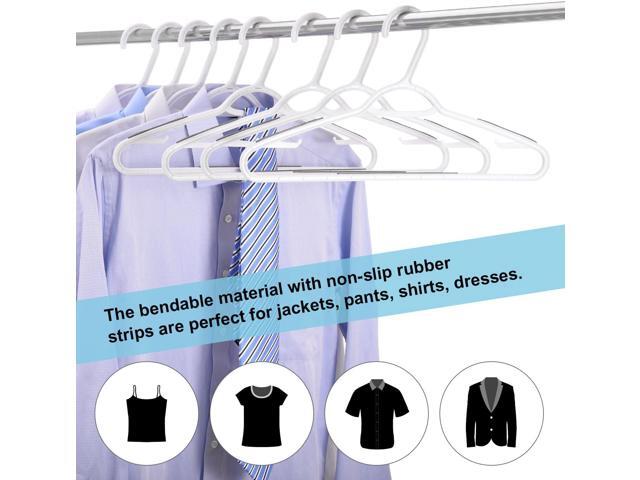 30 Pack Bendable Plastic Hangers Light-Weight Non-Slip Clothes/Suit Hangers(Grey)