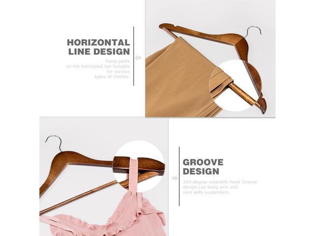 HOUSE DAY Wooden Hangers 30 Pack, Solid Wood Coat Hanger Heavy Duty, Smooth Finish Bulk Wood Hangers, High-Grade Wooden Clothes Hanger with Non...