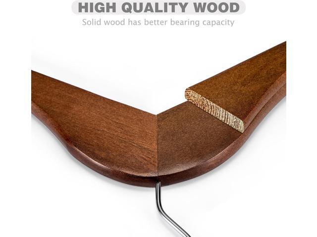HOUSE DAY Wooden Hangers 30 Pack, Solid Wood Coat Hanger Heavy Duty, Smooth Finish Bulk Wood Hangers, High-Grade Wooden Clothes Hanger with Non...
