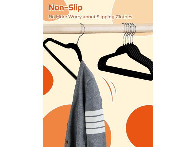 HOUSE DAY 14 Inch Kids Velvet Hangers 50 Pack, Durable Big Kid Hangers for Youth, Teen, Non Slip Kids Felt Hanger, Cute Childrens Hanger for...