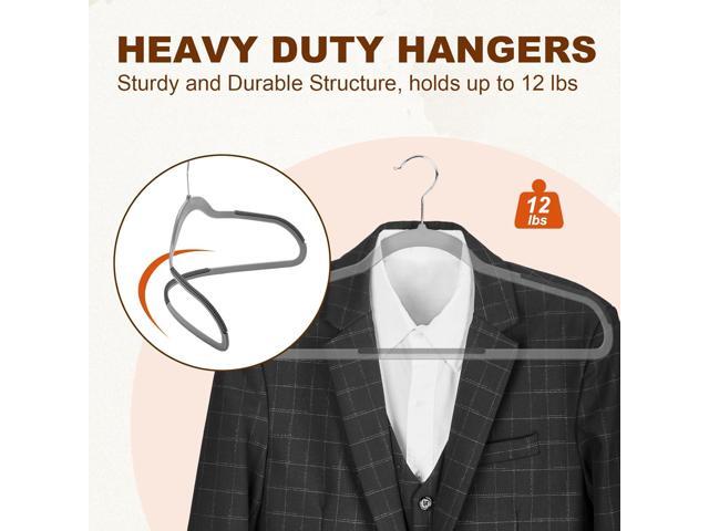 HOUSE DAY Heavy Duty Plastic Hangers 60 Pack, Non Slip Clothes Hangers with Rubber Pads and 360° Hook - Thin 0.2 Inch, Space Saving Coat Hanger...