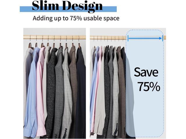 Smartor White Velvet Hangers 60 Pack, Space Saving Clothes Hangers with Tie Bar, Non-Slip Felt Hanger with Shoulder Notches, Heavy Duty Suit Hanger...