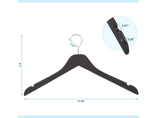TOPIA HANGER Black Wooden Hangers 30 Pack, 0.28-inch Thick Slim Wood Clothes Hanger with Flat Design and Smooth Notches, Lightweight Space Saving...