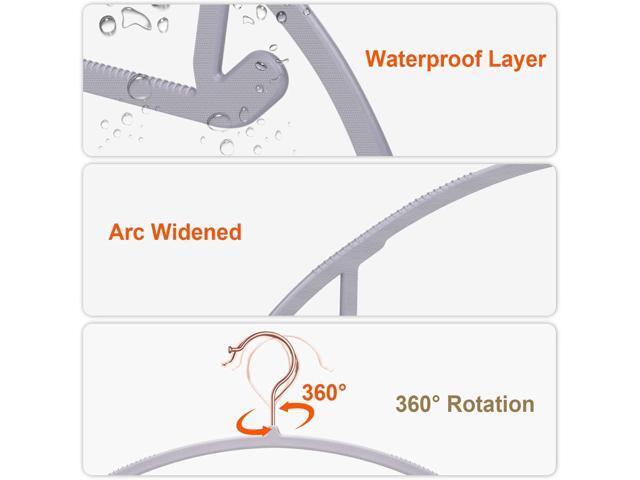 OIKA Hangers - 50 Pack Rose Gold Hooks, Non Slip Space Saving Plastic Suit Hangers, Heavy Duty, Rounded, for Sweaters, Coats, Jackets, Pants,...