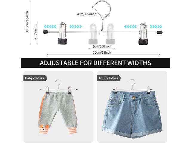 30 Pack Pants Hangers with Clips Skirt Hangers for Women Shorts Hangers Heavy Duty Metal Clothes Hanger for Closet Space Saving Non Slip Trousers...