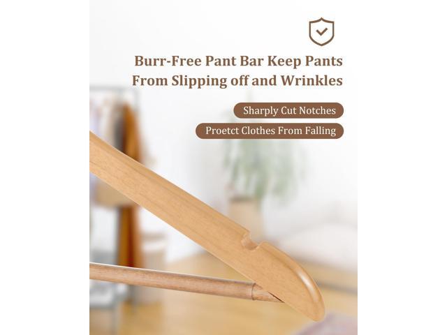 AMKUFO Wooden Hangers 20 Pack Wood Suit Hangers Non Slip Wooden Coat Hangers with Smooth Fnish Cut Notches 360° Swivel Hook Clothes Hangers for...