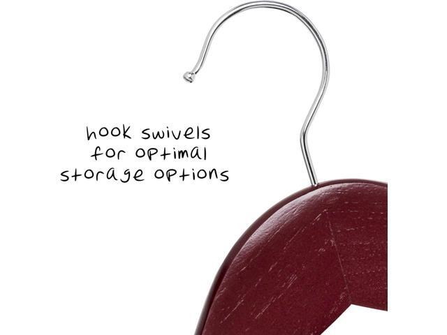 Honey-Can-Do No Slip Wooden Coat Hangers, Cherry Wood, 24-Pack