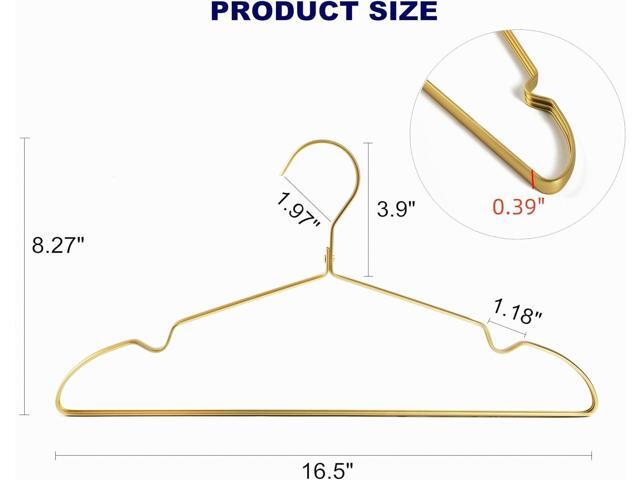 Amber Home 20 Pack Premium Matte Gold Aluminum Coat Hangers, 16.5 Extra Smooth & Durable Metal Shirt Dress Hanger, Light & Sturdy Metal Rack for...