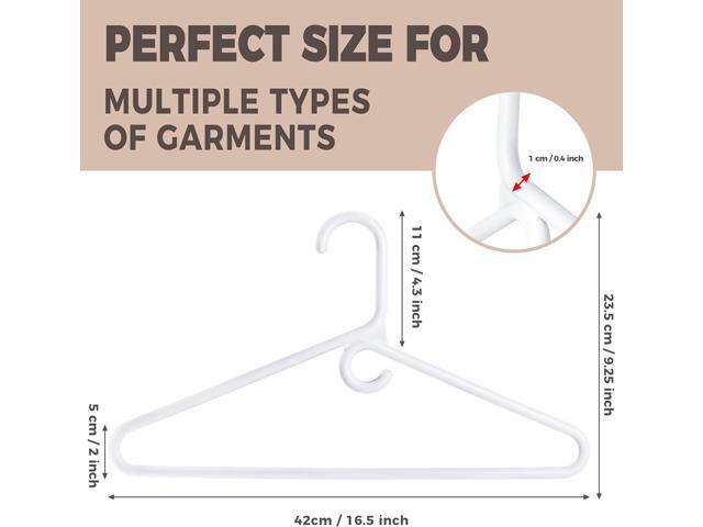 Quality White Plastic Hangers 30 Pack - Super Heavy Duty Multipack for Clothes - Thick Strong Standard Closet Clothing Hangers with Hook for...