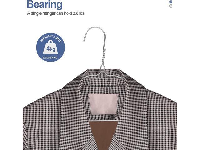 Wire Metal Clothes Hangers Bulk 100 Pack with Groove, 16.7 Inch, 12 Gauge Ultra Thin, Non Slip, for Standard Size Suits, Shirts, Pants, Skirts, Silver