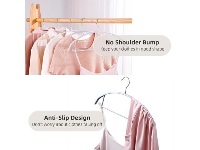 MOPALL Clothes Hangers 20 Pack, Non Slip Hangers Sweater Hanger No Shoulder Bump, 16.5 Inch Wide Durable and Strong Shirt Coat Dress Skirt Suit...