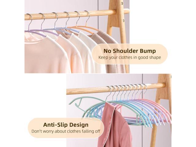 MOPALL Clothes Hangers 28 Pack, Non Slip PVC Coating Metal Sweater Hanger No Shoulder Bump, 16.5 inch Wide Heavy Duty Durable Adult Coat Hanging...