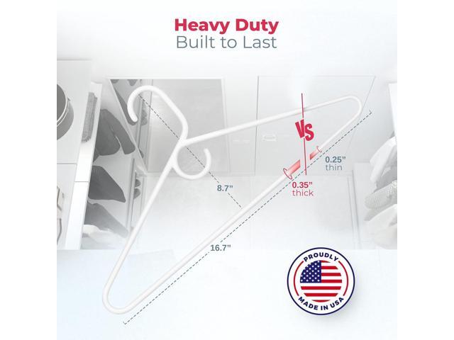 Made in USA Heavy Duty Plastic Clothes Hangers Bulk, 20 30 50 100 Pack Available, Strong Plastic Hangers, Jacket Coat Hangers, Thick Plastic Hanger...