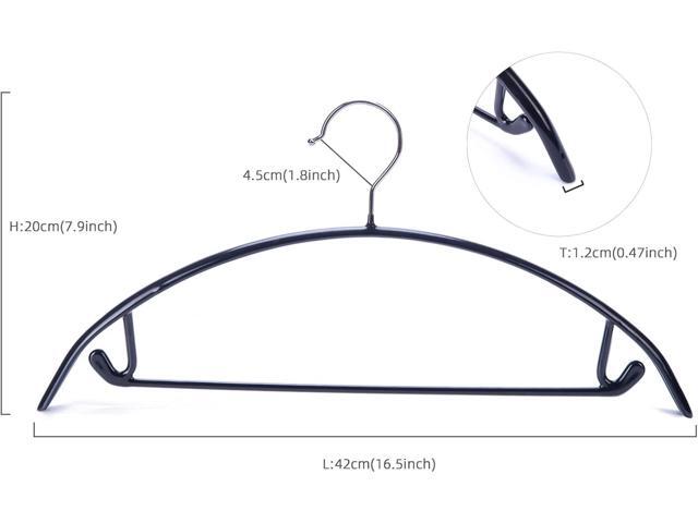 Nature Smile Non Slip PVC Coating Sweater Hangers,Dress Suit Coat Hangers,Shoulder Bump Free Golf T Shirts Clothes Hangers (Black Color 20 Pack)