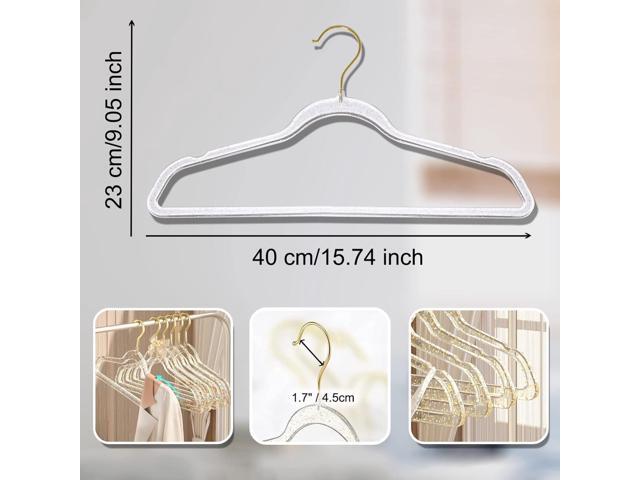 Clear Clothes Hangers 16', 20 Pack Plastic Coat Hanger for Adult Closet, Durable Ganchos de Ropa with Swivel Hook, Thin Space Saving Perchas de...