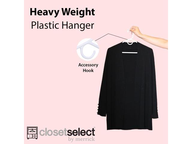 Ultra Heavy Duty Plastic Hangers, Made in USA, White Heavy Weight Hanger, 28 Pack