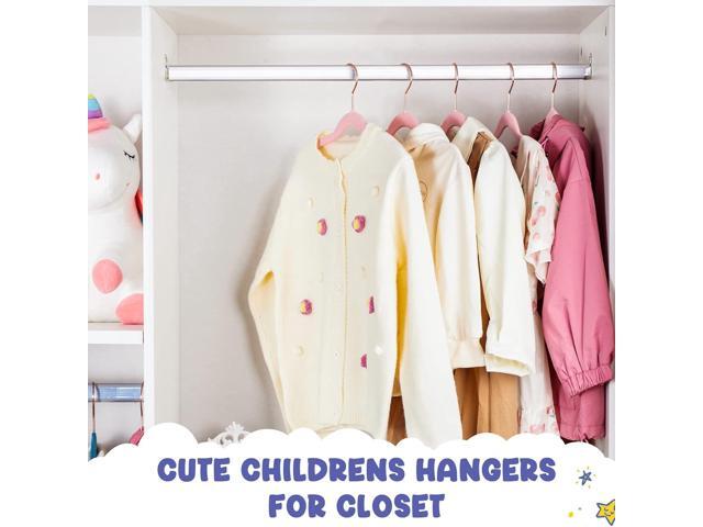 HOUSE DAY Velvet Kids Hangers 60 Pack, Premium Childrens Hangers for Closet, Ultra Thin Cute Clothes Hanger, Non Slip Small Felt Hanger 14 Inch for...