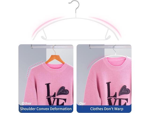 No Bump Rubber Coated Hangers 20 Pack - Heavy Duty Contour Metal Clothes Hangers, 15-18lb Weight Capacity, Non-Slip & Space Saving for Wardrobe,...