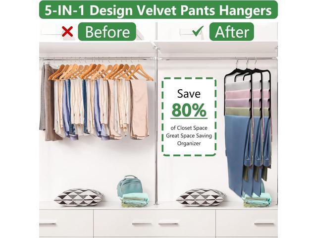 Closet Organizers and Storage,3 Pack Organization and Storage Pants-Hangers-Space-Saving,Velvet Hanger for Dorm Room for College Students Girls...