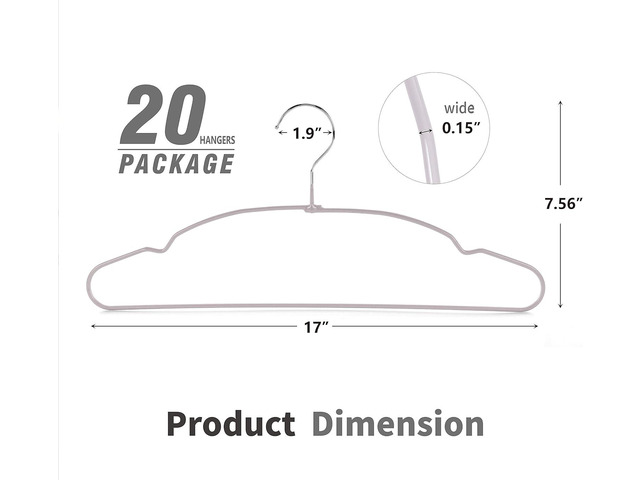TOPIA HANGER Metal Hangers 20 Pack, Non Slip Clothes Hangers Space Saving, Heavy Duty Rubber Coated Wire Hanger for Coat, Shirt, Dress, Pants-Grey,...