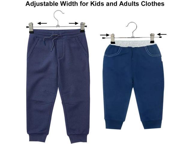 NORTHERN BROTHERS Pants Hangers with Clips, 20 Pack Skirt Hangers for Pant Shorts Jeans Trousers Metal Clips Hanger Heavy Duty Adjustable for Men...