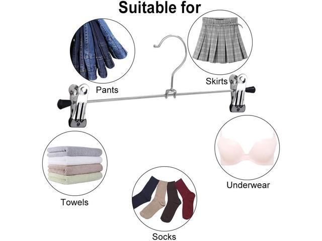 NORTHERN BROTHERS Pants Hangers with Clips, 20 Pack Skirt Hangers for Pant Shorts Jeans Trousers Metal Clips Hanger Heavy Duty Adjustable for Men...