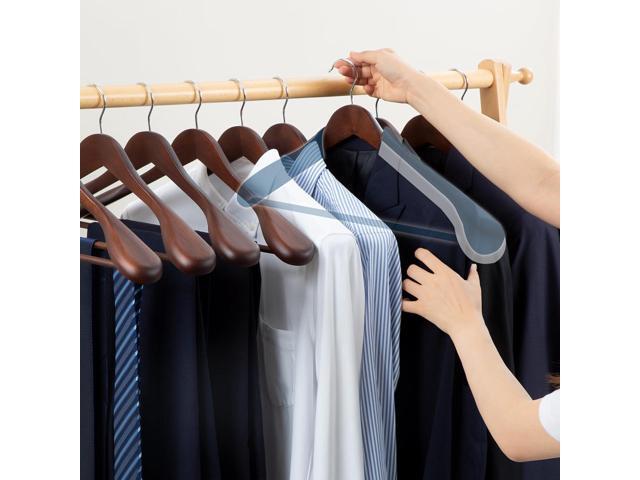 ELONG HOME Coat Hanger, 6 Pack Heavy Duty Wooden Hangers with Extra Wide Shoulder, 17.5' Luxury Suit Hanger for Closet, Walnut with 360 Swivel Hook...