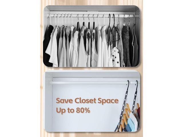 HOUSE DAY Space Saving Hanger 20 Pack Sturdy Black Magic Hangers for Closet Organizers and Storage for Heavy Clothes, Dorm Room Bedroom Home RV Car...