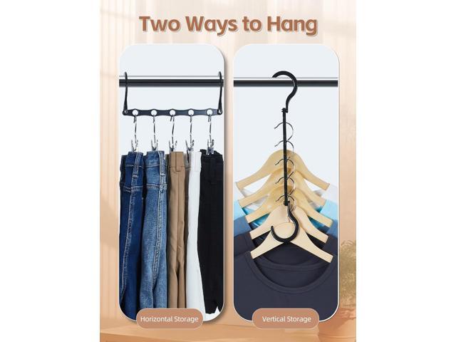 HOUSE DAY Space Saving Hanger 20 Pack Sturdy Black Magic Hangers for Closet Organizers and Storage for Heavy Clothes, Dorm Room Bedroom Home RV Car...