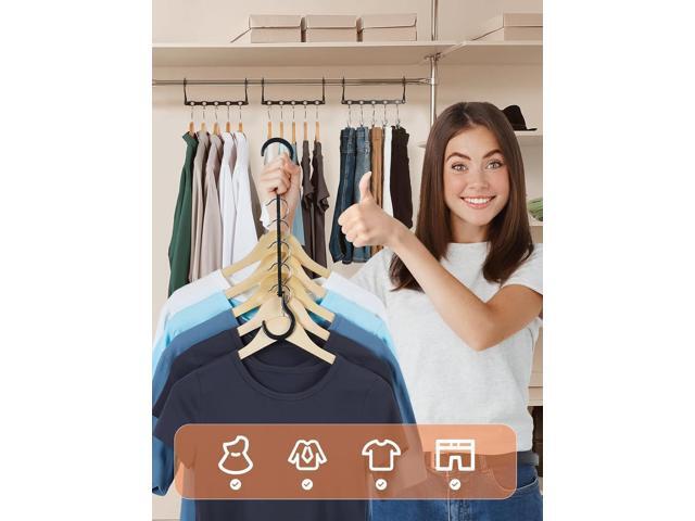 HOUSE DAY Space Saving Hanger 20 Pack Sturdy Black Magic Hangers for Closet Organizers and Storage for Heavy Clothes, Dorm Room Bedroom Home RV Car...