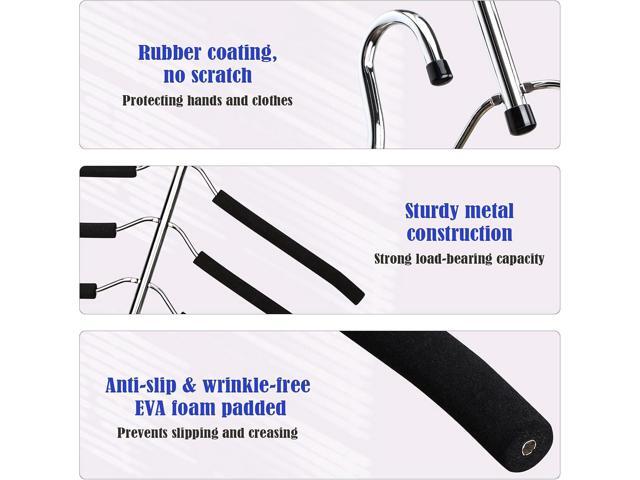 Hangers Space Saving Clothes Hanger 4 Packs Swing Arm Non Slip Padded Coat Hanger 5 Layers Heavy Duty Stainless Steel Sweater Shirt Hanger Closet...