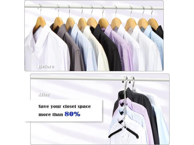 Hangers Space Saving Clothes Hanger 4 Packs Swing Arm Non Slip Padded Coat Hanger 5 Layers Heavy Duty Stainless Steel Sweater Shirt Hanger Closet...