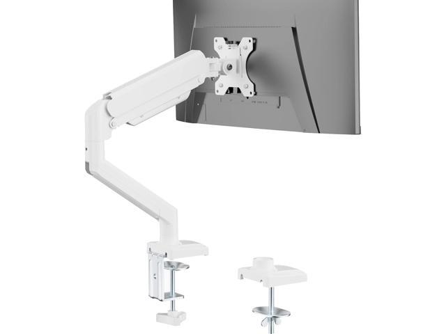 WALI Single Monitor Arm Mount Stand, Adjustable Gas Spring Arm Monitor Mount for Display up to 32 Inch,19.8lbs Capacity (GSMP001W), White