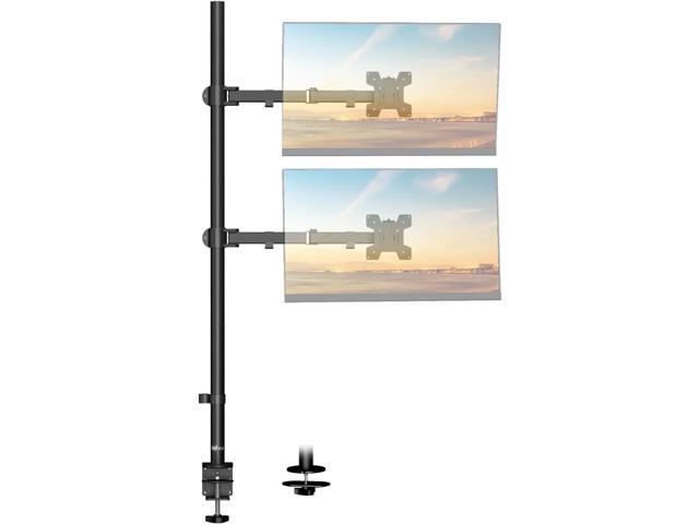 WALI Stacked Monitor Mount, Dual Monitor Stand Vertical for 2 Computer Screens Max 27'', Vertical Monitor Mount for Desk Holds up to 22lbs with...