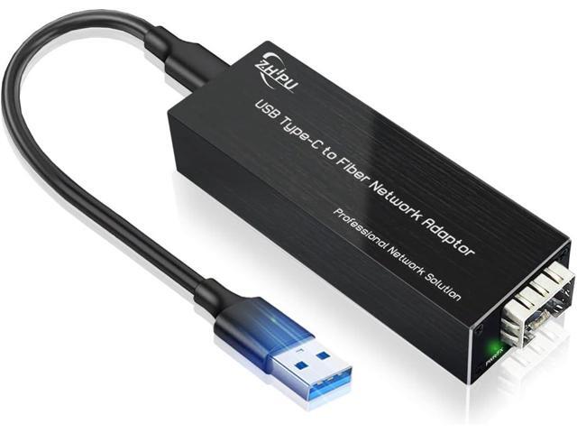 USB C to Fiber Network Adaptor,USB3.0 Type C 5V to 100/1000base-X SFP Gigabit Network Card,Supported for Windows and Linux
