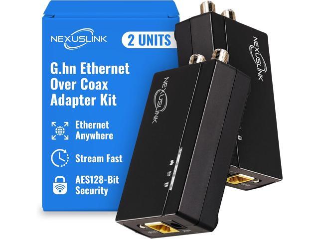 G.hn Ethernet Over Coax Adapter Kit - 1.2Gbps Network for Unused/Dark Coax - Secure Wired Connection for Gaming & Streaming - Easy Setup - Not for.