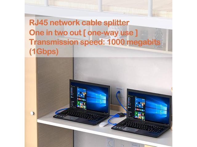 Ethernet Splitter 1 in 2 Out, Gigabit Internet Splitter with USB Power Cable, High Speed 1000Mbps LAN Splitter 1 to 2 Ways [ 2 Devices Online...