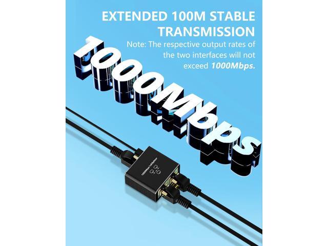 Ethernet Splitter 1 to 2, Gigabit High Speed Ethernet Splitter,1000Mbps RJ45 Network Internet Adapter [4 Devices Simultaneous Networking], Plug and...