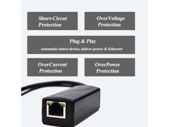 2.5G Type C PoE Splitter 5V/3A, 48V PoE to USB-C 5V/3A 15W Output, 2.5Gbps Ethernet Comply IEEE802.3af/at, Plug and Play for Smart Home