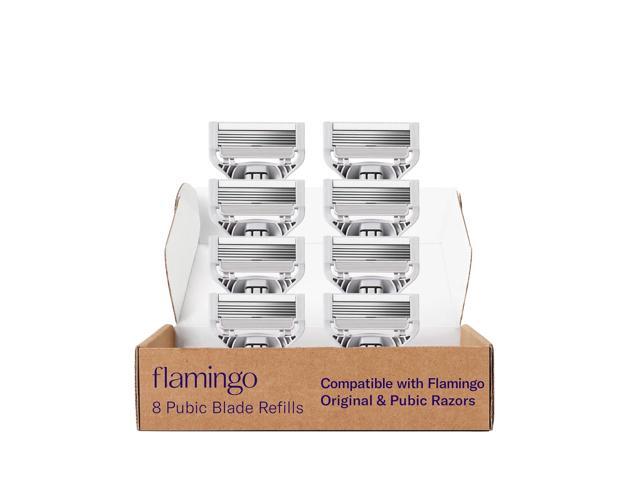 Flamingo Pubic Women's Pubic Razor Refill Cartridges, 8 Women's Razors for Shaving Bikini Line