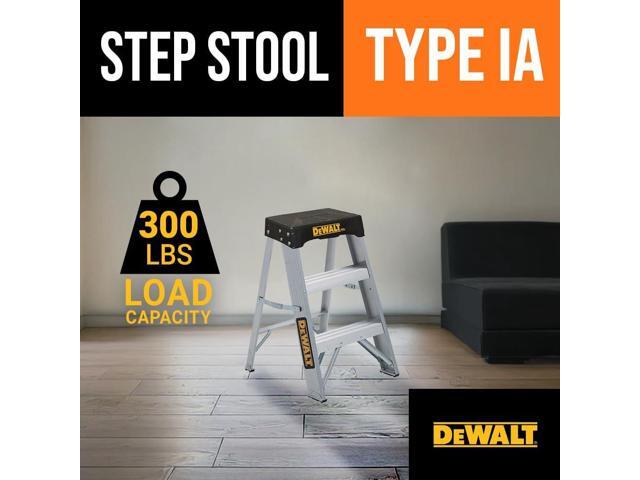 DeWalt 2-Foot Aluminum Step Stool Industrial, 300-Pound Load Capacity, Type IA, DXL2010-02