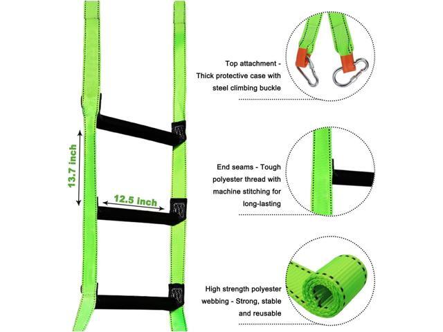Fire Escape Ladder, 16.5 Feet Portable Safety Rope Ladder with 2 Hooks for 2-3 Story Homes, Multi-use for Kids and Adults