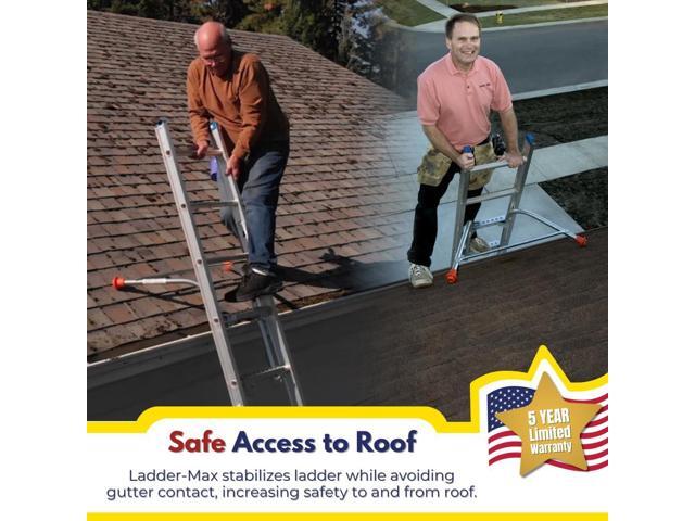 Stabilizer - Extension Ladder Stabilizer for Roof and Wall - Gutter Protector Attachment Hooks to and fits Most Ladders - Stability and Safety -...