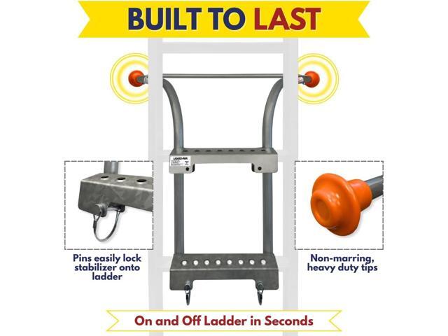 Stabilizer - Extension Ladder Stabilizer for Roof and Wall - Gutter Protector Attachment Hooks to and fits Most Ladders - Stability and Safety -...