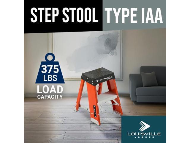 Louisville Ladder 2-Foot Fiberglass Step Stool Industrial, 375-Pound Load Capacity, Type IAA, FY8002